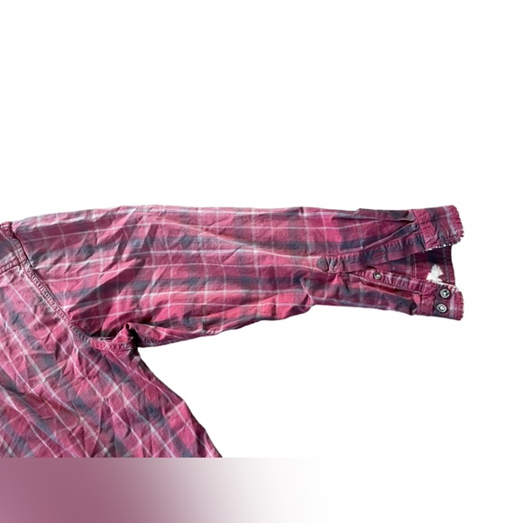 Carhartt Red Plaid Y2K Acid Washed Grunge Western Distressed Button Up Shirt - Picture 9 of 12
